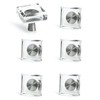 JEREVER 6 Pack Glass Crystal Knobs Brushed Nickel Drawer Pull