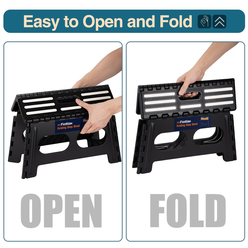 Flottian 9" Folding Step Stool for Adults and Kids 15-Inch