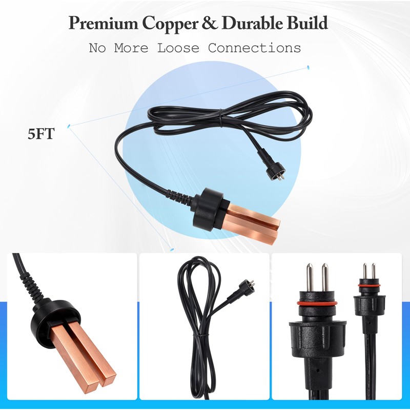 WARMOASIS Compatible with Aquascape IonGen G2 Replacement Probe,Black/Copper,5ft Quick Connect