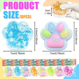 XPQKDC 4Pcs Taba Squishies Cat Paw, Stress Relief Fidget Squeeze Toys for Adults Kids, Cute Kawaii Soft Sensory Toys, Handmade Silicone Sticky Toys, Party Favor Gift & Anxiety Relief Stress Toys