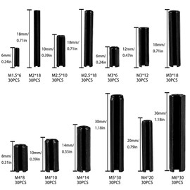 Tunejoy Tension Pin Hollow Cotter Pins Assortment Tension Pins Hollow Spring Pins Manganese Steel Cotter Pins M1.5 M2 M2.5 M3 M4 M5 M6 Assortment Box 390 Pieces