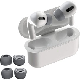 AirFoam Memory Foam Ear Tips for AirPods Pro, Comfort Fit Reduces Noise, Set of 3 (2M/2L Space Grey)