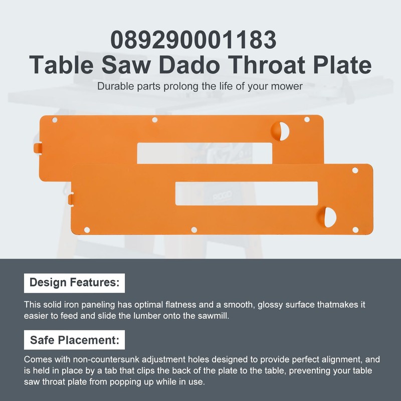 Thaekuns 089290001183 Table Saw Dado Throat Plate for Ridgid R4513