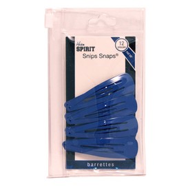Mia Snip Snaps Glossy Painted Metal Hair Barrettes in Zippered Storage Pouch, For School, Cheer, Dance, Gymnastics, Uniforms, Kids, Girls 12 pcs (royal blue)