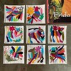 Two Sisters Juego de Portavasos, Variados Dibujos Bordado a Mano
