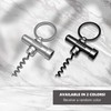 Munkees Mini Keychain Corkscrew Tool, Small Key Ring Wine Opener,