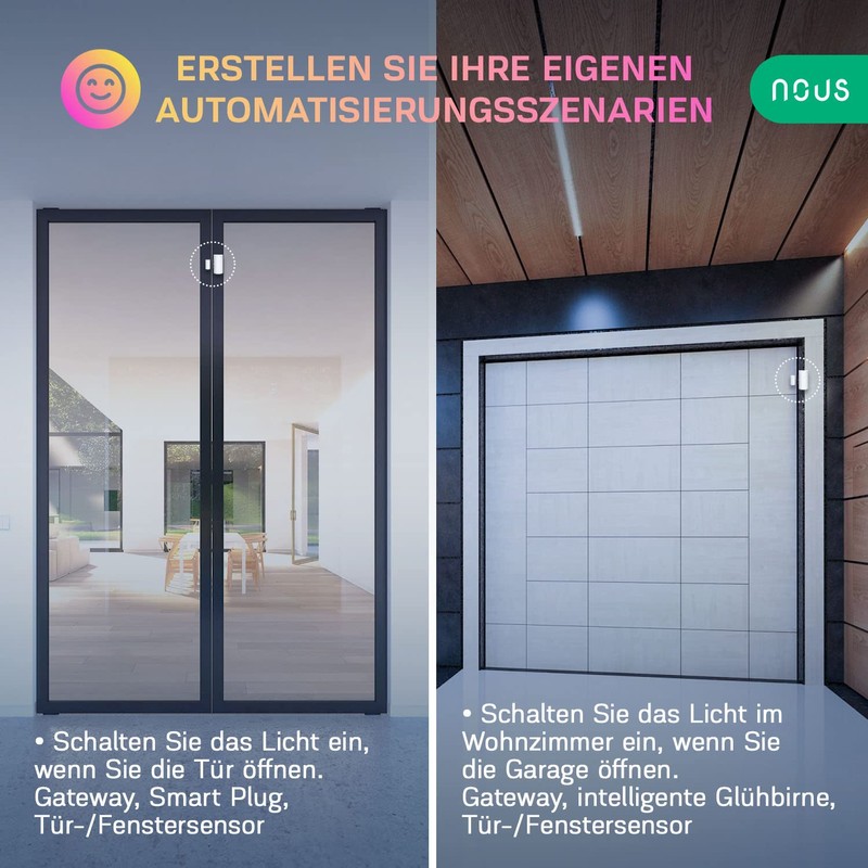 NOUS E3 ZigBee Window Contact, Door Sensor, Motion Sensor, Door