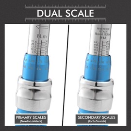 wanlvkang Open End Torque Wrench, Adjustable Torque Wrench 5 to 30 Nm with Click and Changeable 0-30MM Open End Head for Mini Split AC and HVAC System(Blue)