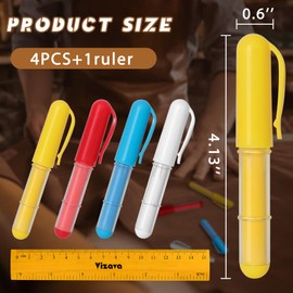 Vizava Fabric Chalk Markers for Sewing,Quilting,Crafting|Erasable Tailor Chalk|Work on Various Fabrics|Dosing Wheel Drawing Intricate Patterns Precise Lines-Per Pack(Red,Yellow,Blue,White and 1Ruler)