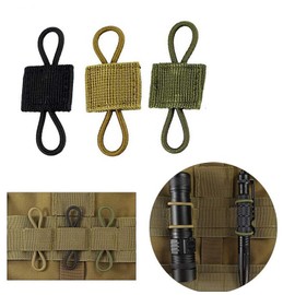 JFFCESTORE Molle Web Retainer Buckle Tactical Gear Holder Clip Compatible with all MOLLE platforms Manage hydration tubes, flashlight,sticks (TAN)