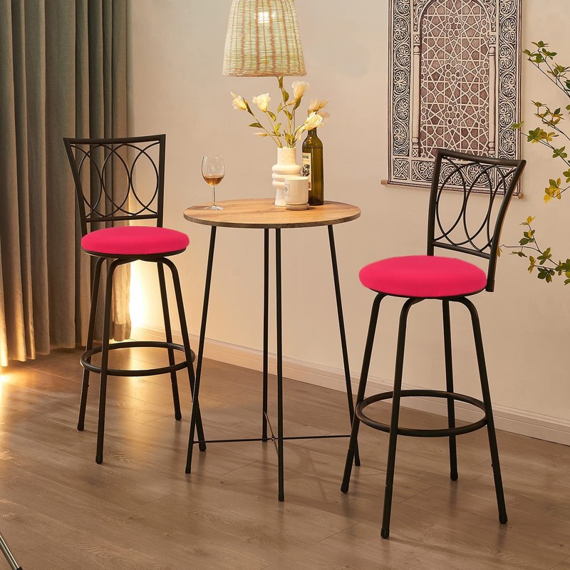 Deisy Dee 4PCS Round Bar Stool Seat Covers Stretch Round