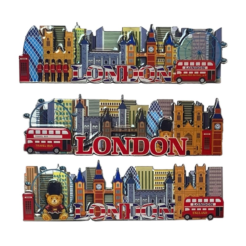 LILAJ Set of 6 London 3D Fridge Magnet Bus &
