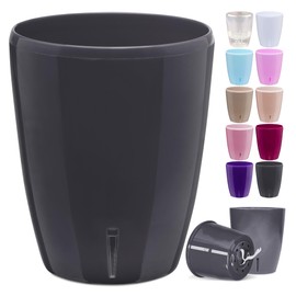 Happy Plants Orchid Pot D 12.5 cm Flower Pot with Integrated Water Level Indicator, Self-Watering Flower Pot with Wick, Self-Watering System for Orchids - Anthracite 2 Litres