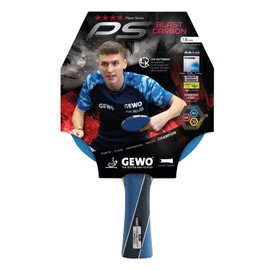 GEWO PS Blast Carbon Table Tennis Bat - ITTF Approved Professional Table Tennis Bat, Carbon Bat with Fast Pad GEWO Return Pro and High Rotation Properties, Concave, 1.8 mm Sponge