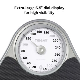 CONAIR Thinner by Conair Bathroom Scale for Body Weight, Extra-Large Analog Scale Me...