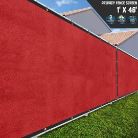 TANG Sunshades Depot Fence Privacy Screen 1'X46' Red 180GSM Heavy Duty Commercial Windscreen Residential Fence Netting 88% Privacy Blockage with Excellent Airflow 3 Years Warranty
