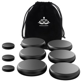 Hot Stone Massage Set, 12 Pieces Massage Stones, Hot Massage Stones Made of Basalt, for Traditional Hot Stone Massage, Massage Therapy, Relaxation, Gift, Spa Treatment