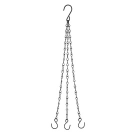 YOKIVE Load-bearing Chain, Hanging Chain, Hanging Chain Hook, 3 Piece Holder, Adjustable, 2 Sizes with S Hooks, For Flower Pot Lantern Decoration, Black, 13.0 inches (33 cm)