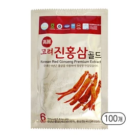 고려 진홍삼 골드 70ml 100포 (낱개) Korean Red Ginseng Gold 70ml 100 Packs (Individual)