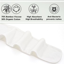 Tummy Liners for Sweat Rash, White, Under Belly Sweat Liners for Skin Rash, Viscose Made from Bamboo & Organic Cotton, 3PCS (XX-Large)