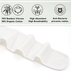Tummy Liners for Sweat Rash, White, Under Belly Sweat Liners for Skin Rash, Viscose Made from Bamboo & Organic Cotton, 3PCS (XX-Large)