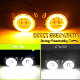 HIBRONGO 4-Inch LED Fog Lights for Jeep Wrangler Unlimited JK 2007-2018 | 60W High-Intensity Fog Lights | Off-Road Driving Lamp - 2PCS