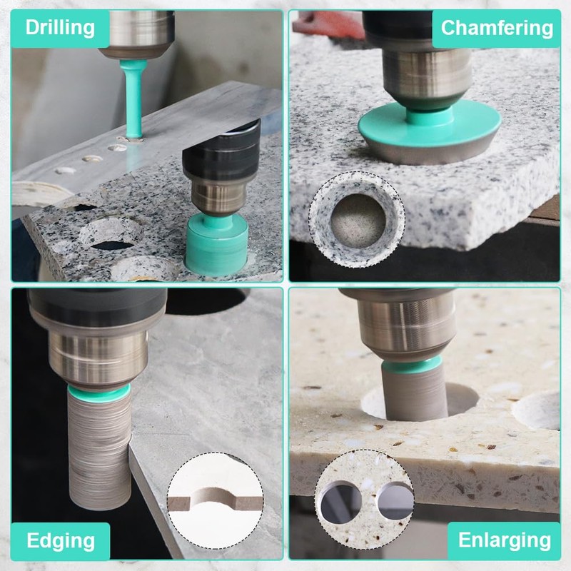 LEKOMESH Tile Hole Saw Kit - (6/8/10/25/35/50/65/100mm+20mm Finger Bit+50mm Chamfer