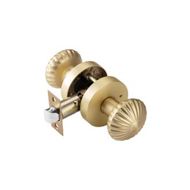 NCSEN Gold Interior Door Knobs, Seashell knobs Door Handles for Bath and Bed, Heavy Duty Door Knob with Lock