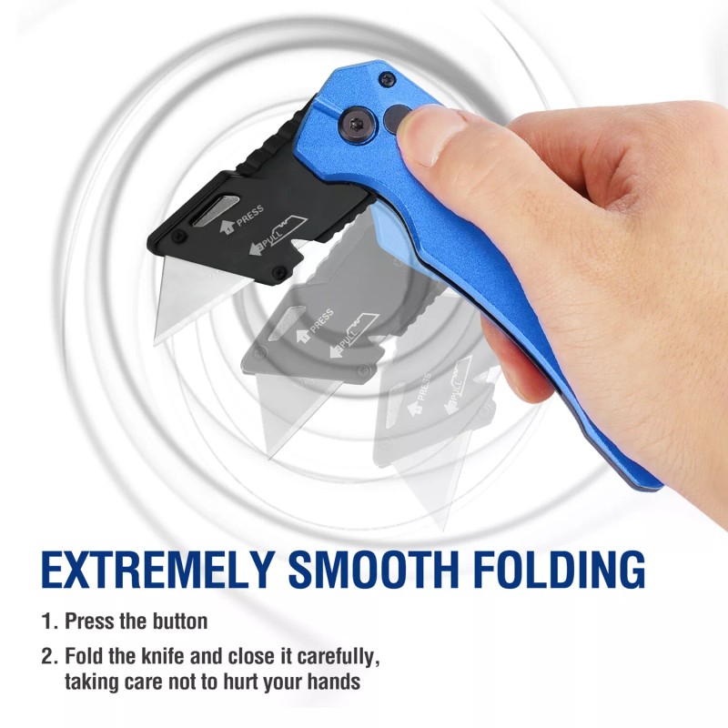 WORKPRO Folding Utility Knife, Heavy Duty Metal, Quick Open Axis