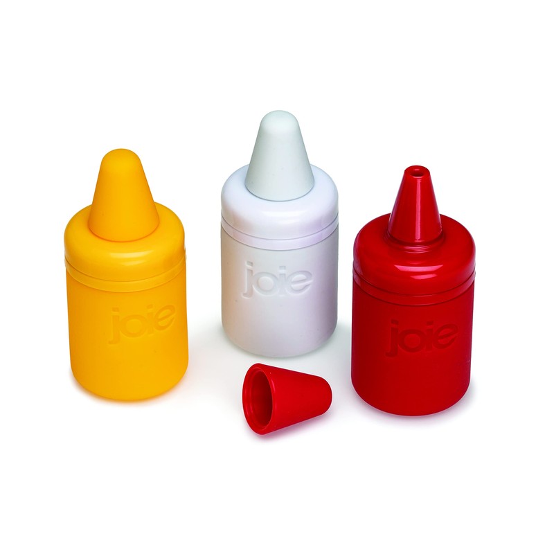 Joie Condiment Mini Squeeze Bottles with Nozzle Caps, Non-Stick Silicone,