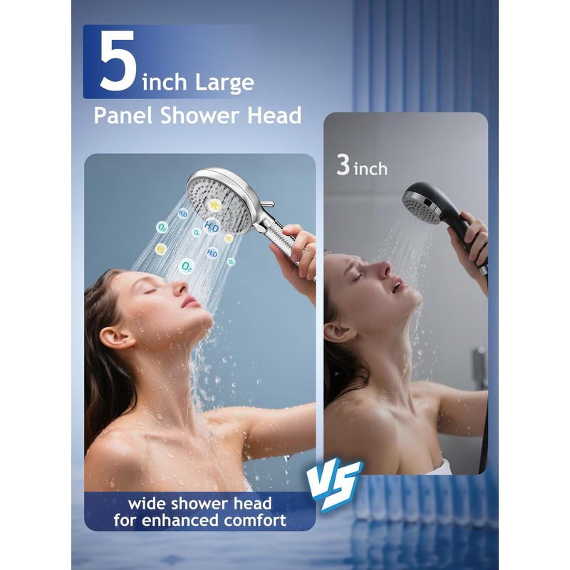 PWERAN RV Shower Head with Hose, High Pressure9 Mode Shower