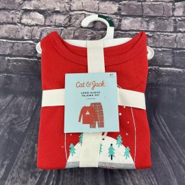 Cat & Jack 4T Sz 4 Girl Be Merry Christmas Long Pant Pajama Set PJ