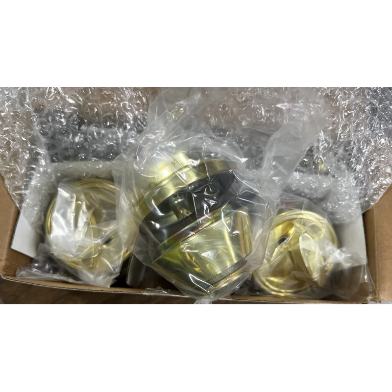 Schlage 3 Pack Defiant Single-Cylinder Deadbolt Bright Brass Finish Keyed