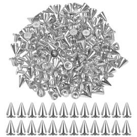 smatime Pointed Punk Rivets Metal Killer Rivets Cone Spikes Studs Decorative Rivets Gothic Punk Pointed Rivets Screw Rivets Metallic Decorations for DIY Bracelets Leather Craft Bags Shoes Belts Silver