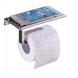 ArgenMex Porta-rollo De Rollos Sanitarios Acero Inoxidable Con Repisa