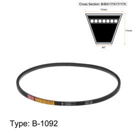 sourcing map B-1092 V-belt, drive belt, 1092 mm, inner circumference rubber for power transmission, pack of 2