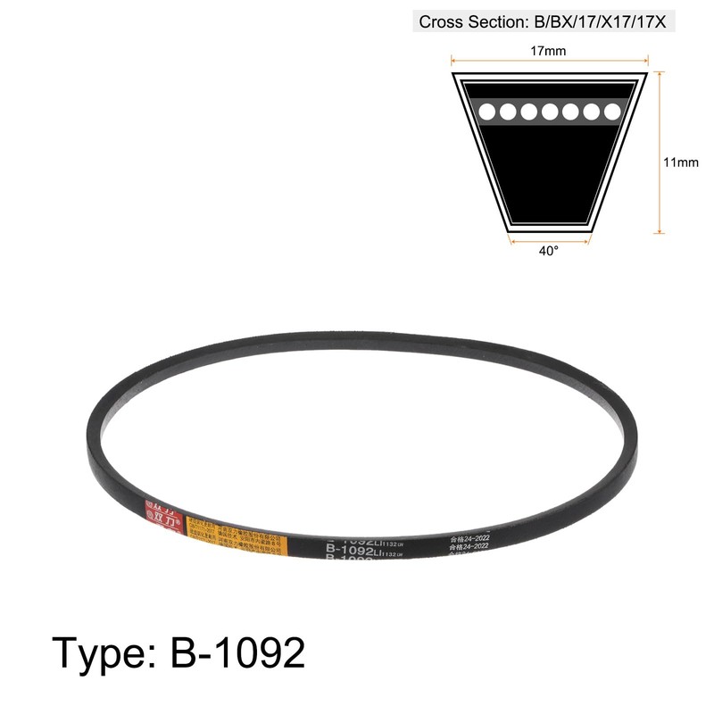 sourcing map B-1092 V-belt, drive belt, 1092 mm, inner circumference