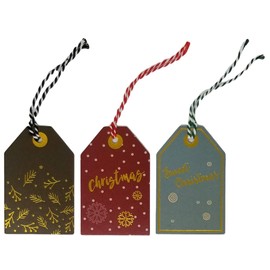 K-Kraft Kraft Tags for Gift Wrapping and Labeling (Vintage Xmas Tags)