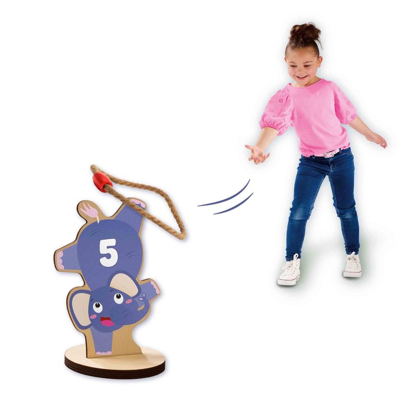 SES Creative 02312 - Ring toss, wooden animals with rope