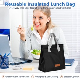 Epicover 10 Pcs Insulated Lunch Bag Bulk - Reusable Lunch Tote with Aluminum Foil,Take Away Bags,Leakproof Food Lunch Box Container for Women, Men,Office, School, Beach, Travel