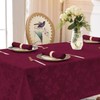 Romanstile Jacquard Rectangle Tablecloth, Elegant Waterproof Damask Floral Pattern Table