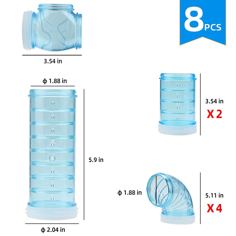 Hamster Tubes and Tunnels Kit Cage Extensions Transparent Connection External