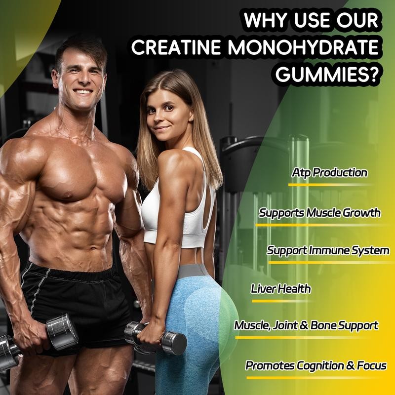 Creatine Monohydrate gummies, Creatine Monohydrate Supplement ，with Magnesium，Black Elderberry ，Milk