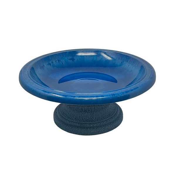 Tierra Garden Birds and Beyond Fiber Clay Birdbath, Gloss Bowl,