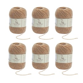 TEHETE 100% Virgin Wool Yarn for Knitting and Crocheting, Wool Set Soft 6 x 50 g, Khaki