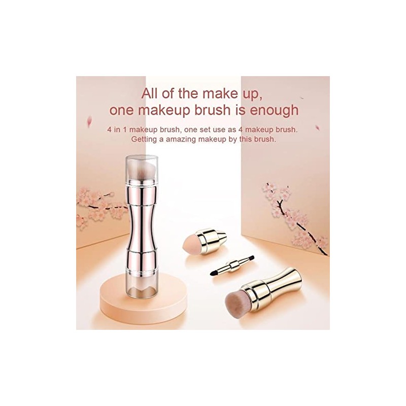 Set de brochas de maquillaje portátil 4 en 1: cerdas