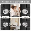 NIZADO 2 Pcs Crystal Privacy Door Knobs Interior, Satin Nickel