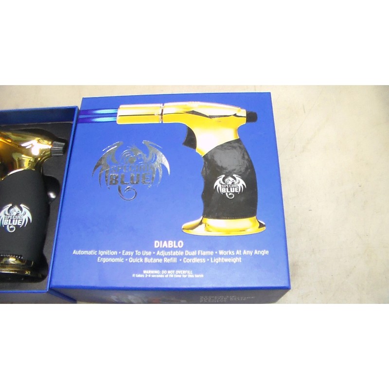 Special Blue Diablo Dual Flame Butane Refillable Torch Jet Lighter