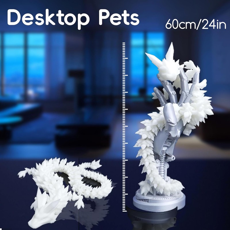 Flavery 3D Printed Dragon - 24 inch Large Pearly Sheen