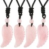 Nupuyai Crystal Stone Angel Wings Pendant Necklace Women Men Wing